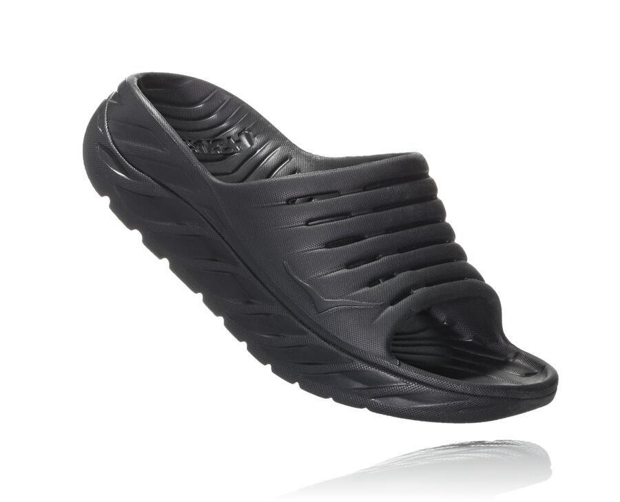 Slide Mens - Hoka One One ORA Recovery - Black - ASMYCLJ-92